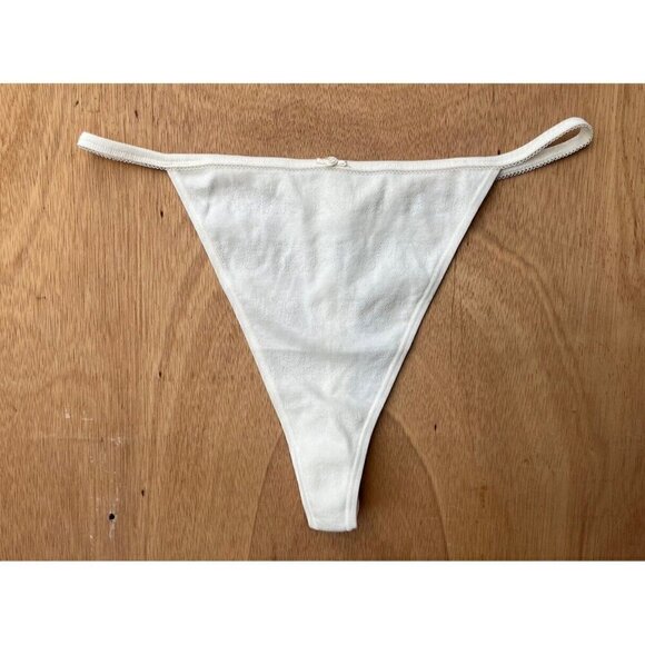 Skims Thong XL Logo Pointelle Thong Bone STYLE PN-THG-0192 - Picture 5 of 10